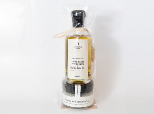 Aubertie Truffe - Lot Huile d'Olive et Fleur de sel saveur truffe d'été