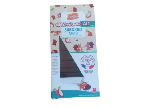 Charles Chocolartisan - Tablette de chocolat au lait sans sucres origine Libéria 47%