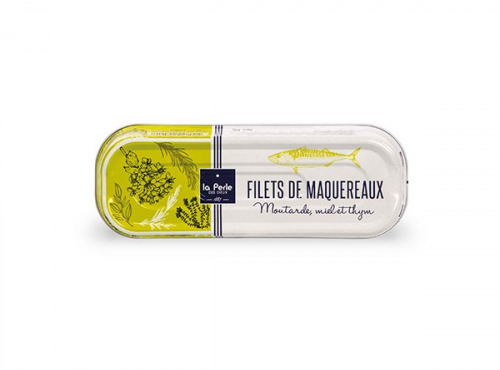 La Perle des Dieux - Filets de maquereaux à la moutarde, au miel et au thym - lot de 4 boîtes