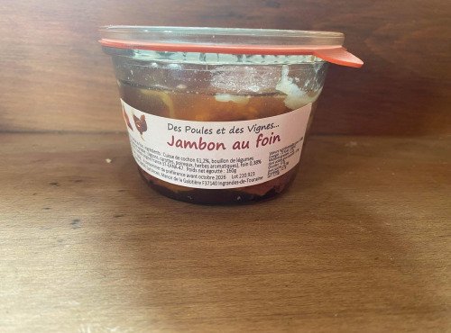 Des Poules et des Vignes à Bourgueil - Jambon au foin ( 6 pots de 250 gr)