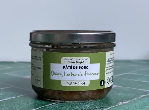 Au Bien Fait - Pâté de porc Olives, herbes de Provence - 180G