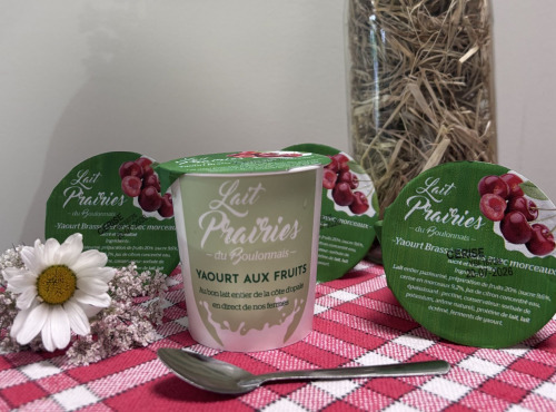 Lait Prairies du Boulonnais - Yaourt brassé à la cerise x4