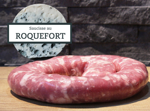 Cote2boeuf - [Précommande] Saucisse fraîche au Roquefort sans nitrites