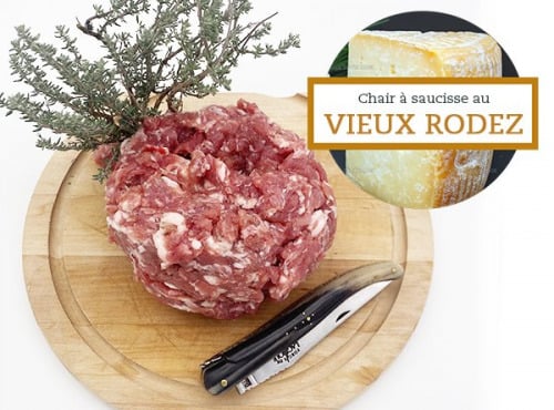 Cote2boeuf - [Précommande] Chair à saucisse au Vieux Rodez sans nitrite