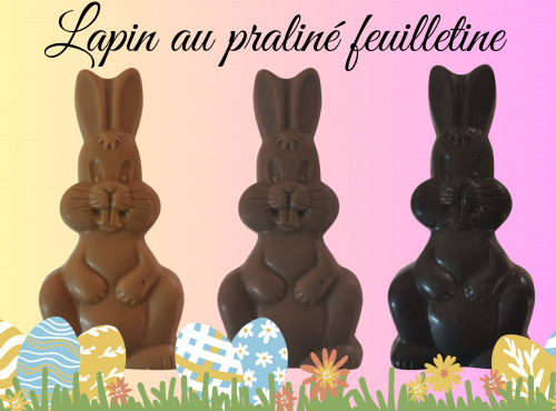 Chaloin Chocolats - Lapin Praliné Feuilletine blond