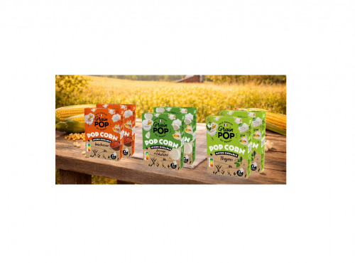Grain Pop - Maïs popcorn micro-ondable- lot salé : thym, barbecue et fromage de chèvre