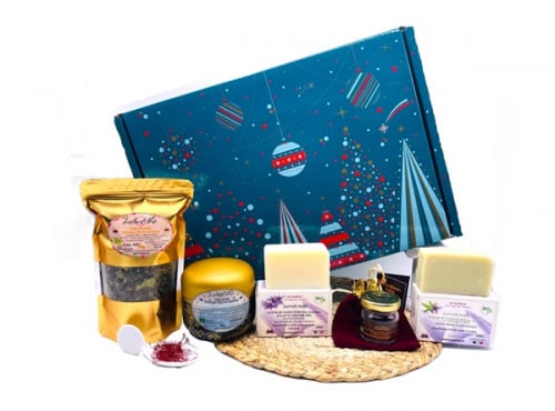 Le safran - l'or rouge des Ardennes - Coffret cadeau Douceurs aux fleurs de safran et thés safranés BIO x6