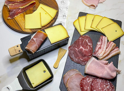Maison Lascours - Assortiment pour raclette : charcuterie + Fromages Xavier - MOF