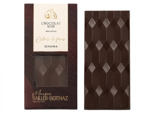 Maison Sailler Berthaz - Tablette chocolat noir 68% & éclats de fèves de cacao