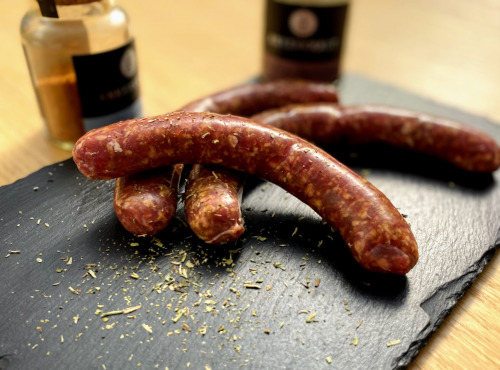 Les poilus-cornus du Grand Est - Saucisse curry Pur Bœuf  Highland Cattle - 500g