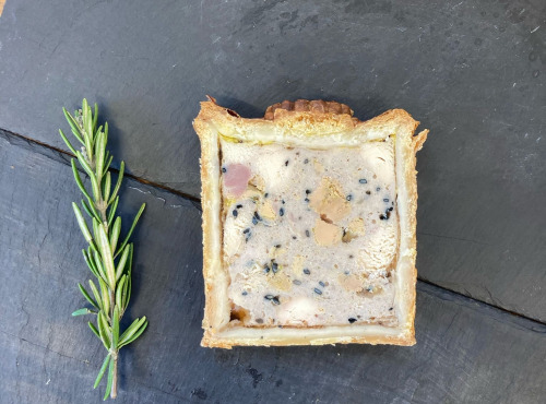 Elevage Les Blancs de l'Ouest - Pâté en croûte - Volaille, foie gras, sésame noir - 1 tranche