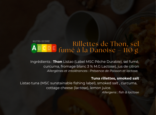 Les Bocaux du Bistrot - Rillettes de thon, sel fumé à la Danoise