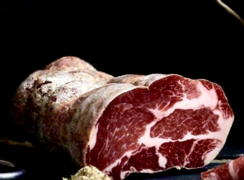 Thierry Salas, fumage artisanal - Coppa de porc noir séchée et fumée - Tranchée sous vide - 100 G