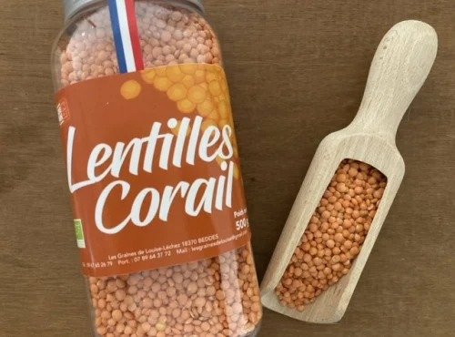 Les Graines de Louise - Lentilles corail pot 500gr (lot de 12)