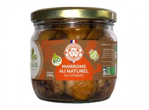 La vallée des chataigniers - Marron naturel BIO Ardèche au cognac 240gr
