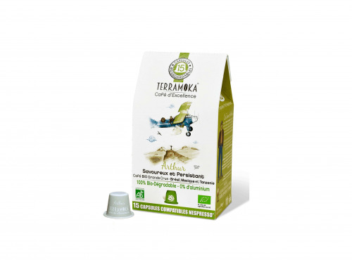 TERRAMOKA - Café ARTHUR x15 capsules Home Compost type Nespresso  x5