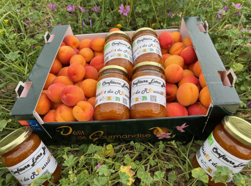 Délit de Gourmandise - Lot 10kg Abricots Bio et 6x375g de confitures d'Abricot du Roussillon Bio