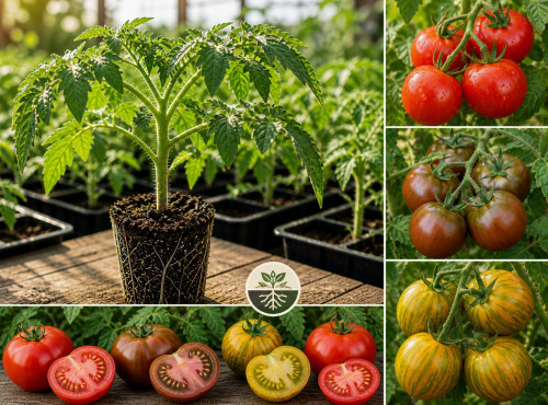 Nature et Saveurs - Ferme Aquaponique et Permacole Astérienne - Plants de tomates calibre moyen – mélange mycorhizé F1