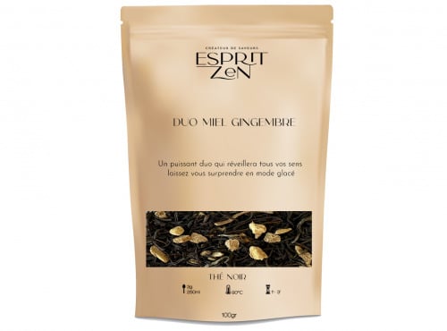 Esprit Zen - Thé Noir "Duo Miel Gingembre" - miel - gingembre - Sachet 100g