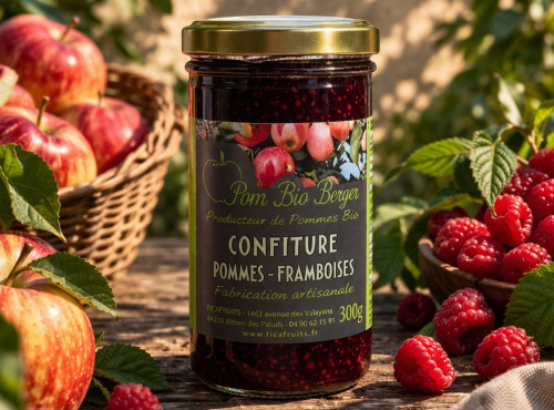 Pom Bio Berger - Confitures Pommes-Framboise Bio