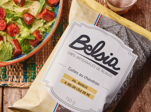 Chips BELSIA - Chips artisanales à l'ail et basilic - 150g x10
