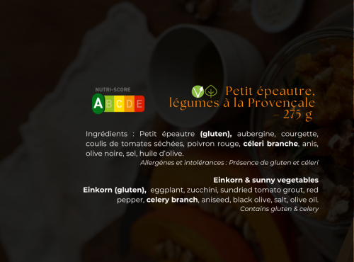 Les Bocaux du Bistrot - Petit épeautre, légumes à la Provençale