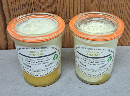 Les Bocaux du Bistrot - (Lot de 2) Panna cotta Ananas