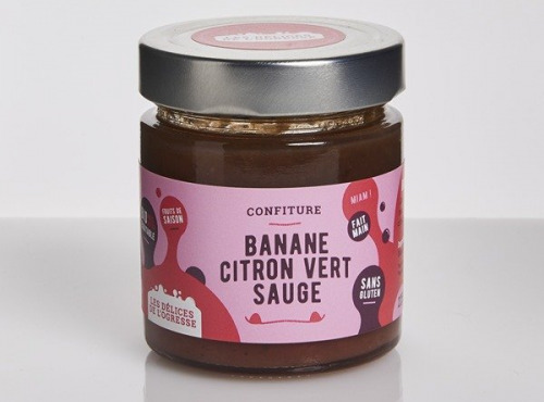 Les Délices de l’Ogresse - Confiture Banane, Citron Vert et Sauge 6x220g