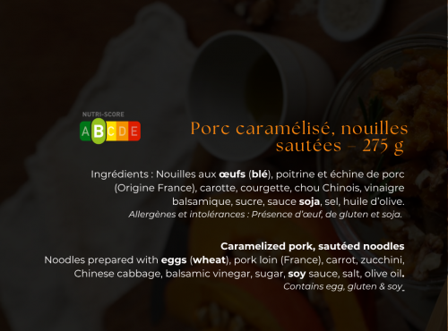 Les Bocaux du Bistrot - Porc caramélisé, nouilles sautées