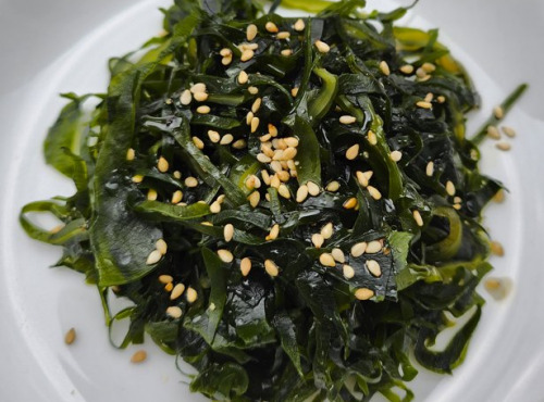 Algolesko - Salade Wakame Bio Premium * photo suggestion de présentation / sésame