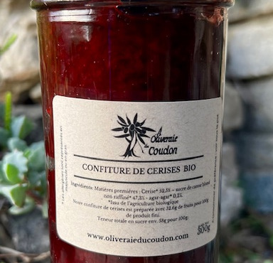 L’Oliveraie du Coudon - CONFITURE DE CERISES BIO 300GR