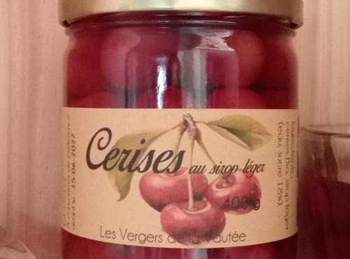Les Vergers de la Vautée - Cerises au Sirop Léger
