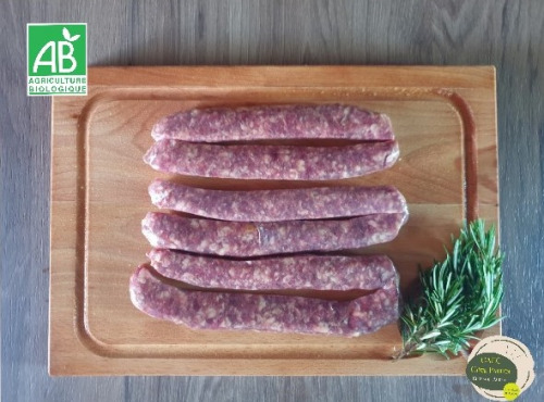 Ferme GAEC Côte Pardin - [SURGELE] 12 Saucisses de Boeuf Aubrac Bio