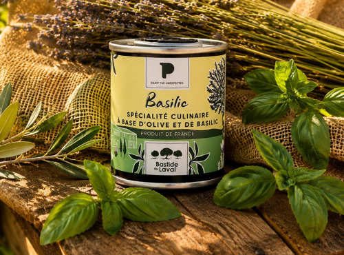 Moulin à huile Bastide du Laval - Huile d'olive Basilic bidon 10cl - Bastide du Laval x marque Provence
