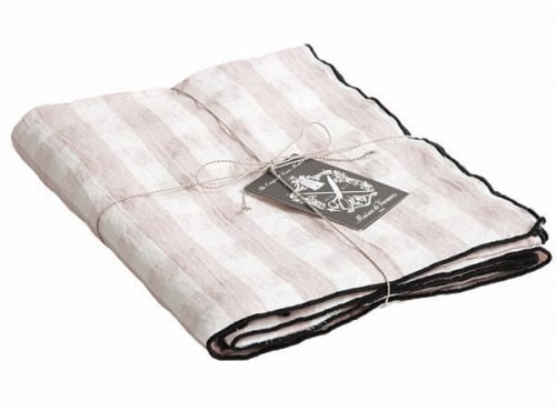 Maison de Vacances - Nappe Bourdon - Toile Mimi Vichy blush noir - 145x300