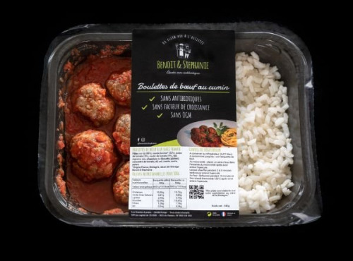 Benoit & Stéphanie - Boulettes cumin Barquette avec riz - 340g