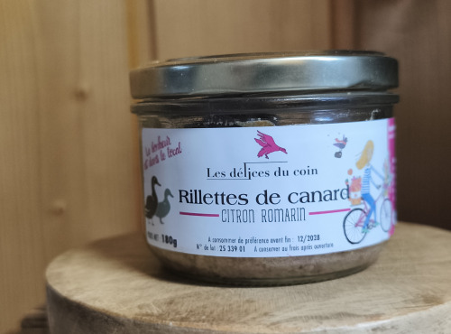 Les Délices du Coin - Rillettes de canard citron / romarin 180g
