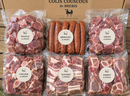 La Ferme du Treboues - [Précommande] Colis Couscous de Brebis – 3 kg – Viande à mijoter & Merguez