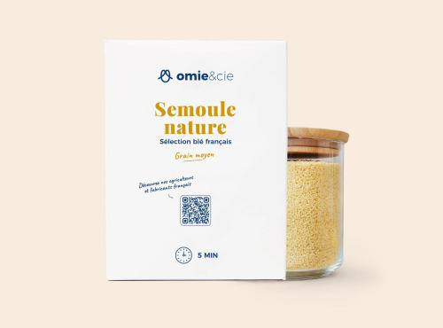 Omie - DESTOCKAGE - Semoule nature de blé dur - 500 g