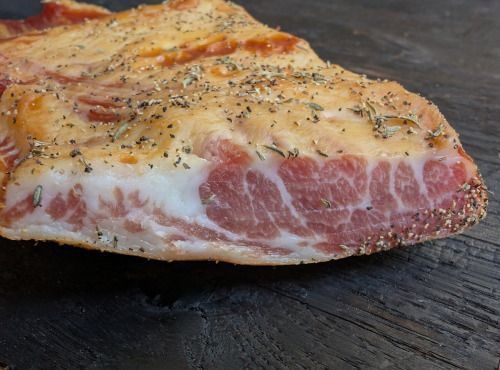 Elevage de Cochons en Forêt et Produits du Terroir Jurassien - Gorge de porc plein air fumé - Bulagna