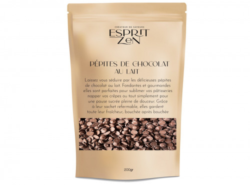 Esprit Zen - Pépites de Chocolat au lait - 35% de Cacao - Sachet zip 200g