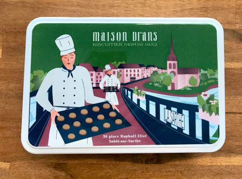Biscuiterie Maison Drans - Boîte Fer Garnie De Sablés Au Beurre Aop 500g - Vert