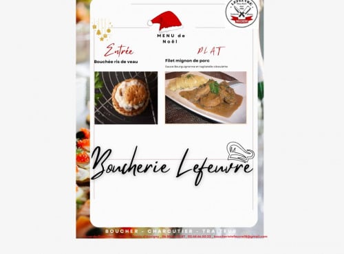 Boucherie Lefeuvre - [Précommande] Menu de Noel bouchée ris de veau et filet mignon de porc bourguignon