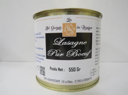 Les Bel' saveurs du Rouergue - LASAGNE 550Gr