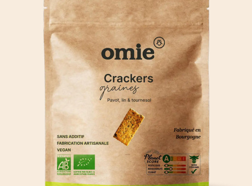 Omie - Crackers aux graines de pavot, lin et tournesol bio - ingrédients français - 100 g