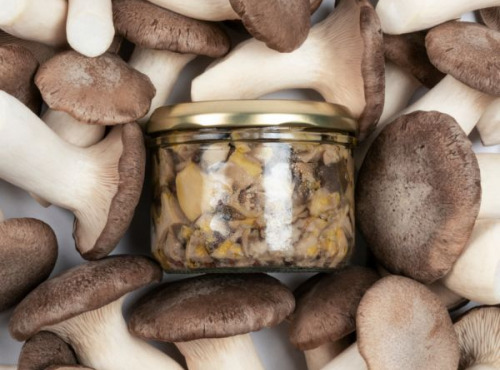 Les Myconautes - Pleurotes eryngii Bio marinés - Bocal 215g