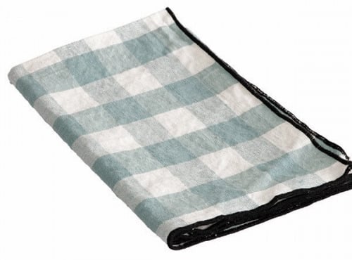 Maison de Vacances - Set de table Bourdon - Toile Mimi Vichy aqua noir - 35x50