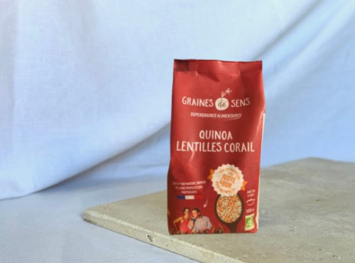 BERRY GRAINES - Mélange quinoa/lentilles corail BIO origine France - sachet 500g x10