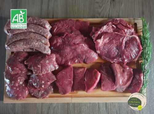 Ferme GAEC Côte Pardin - Colis Viande à Griller de Bœuf BIO Race Aubrac - 5 Kg