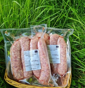 Ferme du Groin à L’Airbe - Lot de 40 saucisses de porc plein air!!!